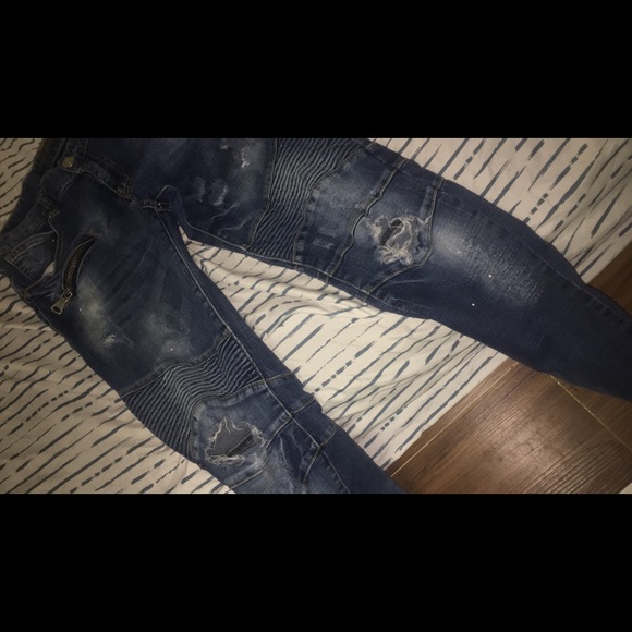 Balmain Denim Biker Jeans - Picture 2 of 5